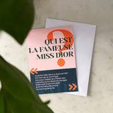 Charger l&#39;image dans la galerie, carte postale sur miss Dior, carte postale avec enveloppe.